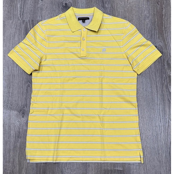Banana Republic Other - Banana Republic Pique Polo Shirt Men's Medium Yellow Elephant Striped Golf Polo